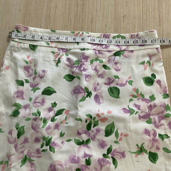 Finity women Beautiful Floral Pink Green Ivory mini skirt size L/XL 35” Waist - Picture 2 of 5